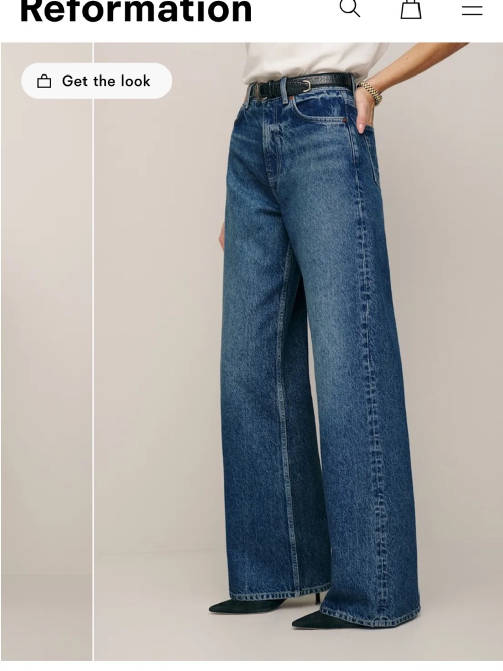 Reformation NWOT Cary High Rise Slouchy Wide Leg Jeans